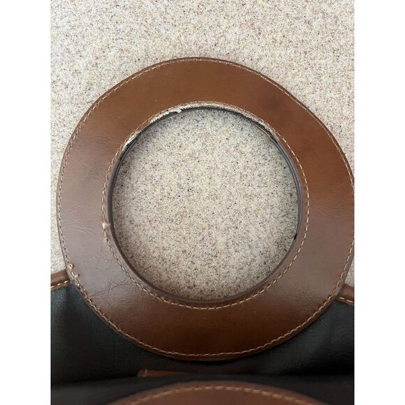 Relic Black Faux Leather Animal Print Circular Snap Tote - Picture 11 of 12